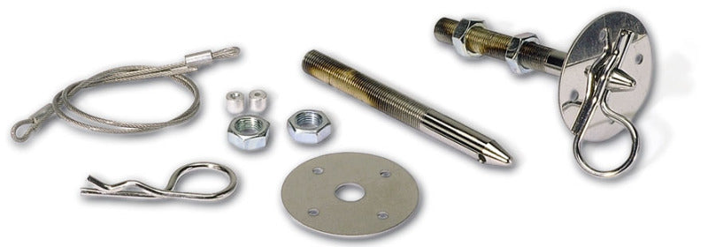 Moroso Chrome Hood Pin Set - 7/16in Diameter - 5in Pin - Steel - 2 Pack Hood Pins Moroso