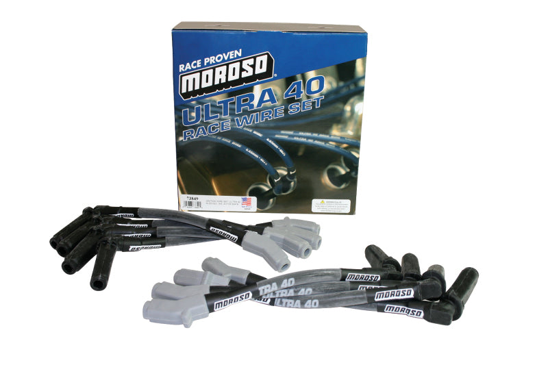 Moroso GM LS Ignition Wire Set - Ultra 40 - Sleeved - (Use w/Part No 68476) - Black Spark Plug Wire Sets Moroso