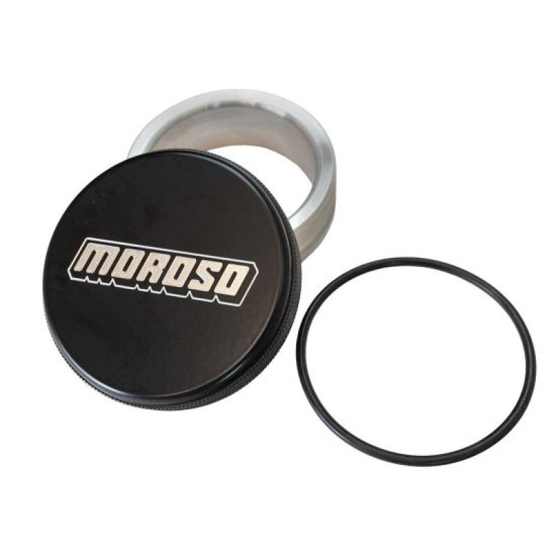 Moroso Weld-In Fill Cap w/Neck/Bung & O-Ring - Black Radiator Caps Moroso