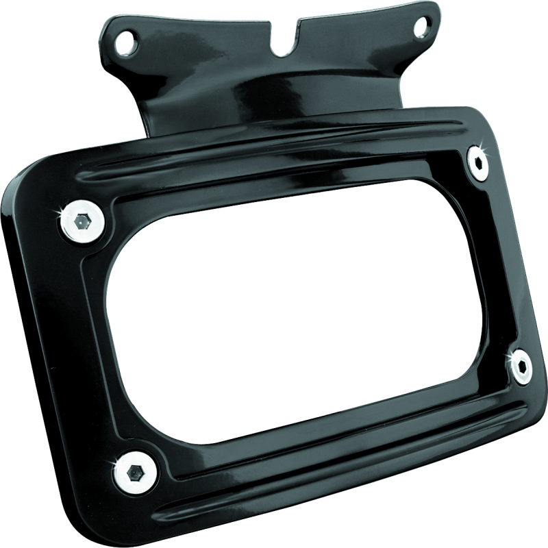 Kuryakyn Curved License Plate Mount Black License Plate Relocation Kuryakyn