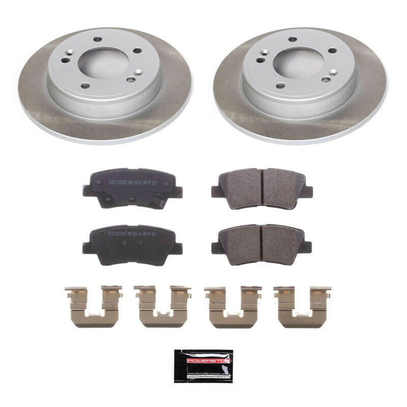 Power Stop 17-23 Kia Soul Rear Semi-Coated Rotor Kit Brake Kits - Performance Blank PowerStop