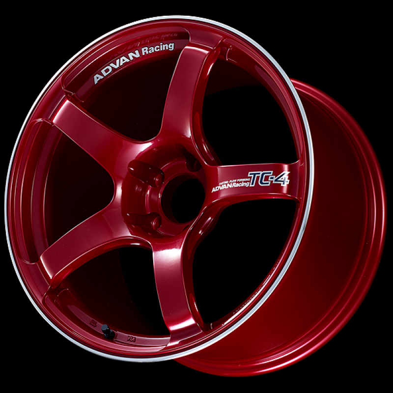 Advan TC4 18x9 +25 5x114.3 Racing Candy Red and Ring Wheel Wheels - Cast Advan
