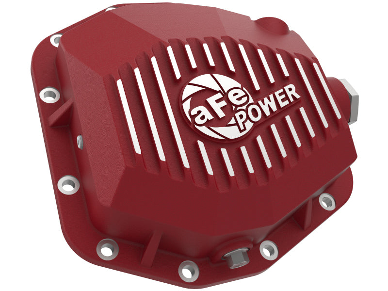 aFe 20-23 Jeep Gladiator JT (Dana M220) Pro Series Rear Differential Cover Red w/ Machined Fins Diff Covers aFe