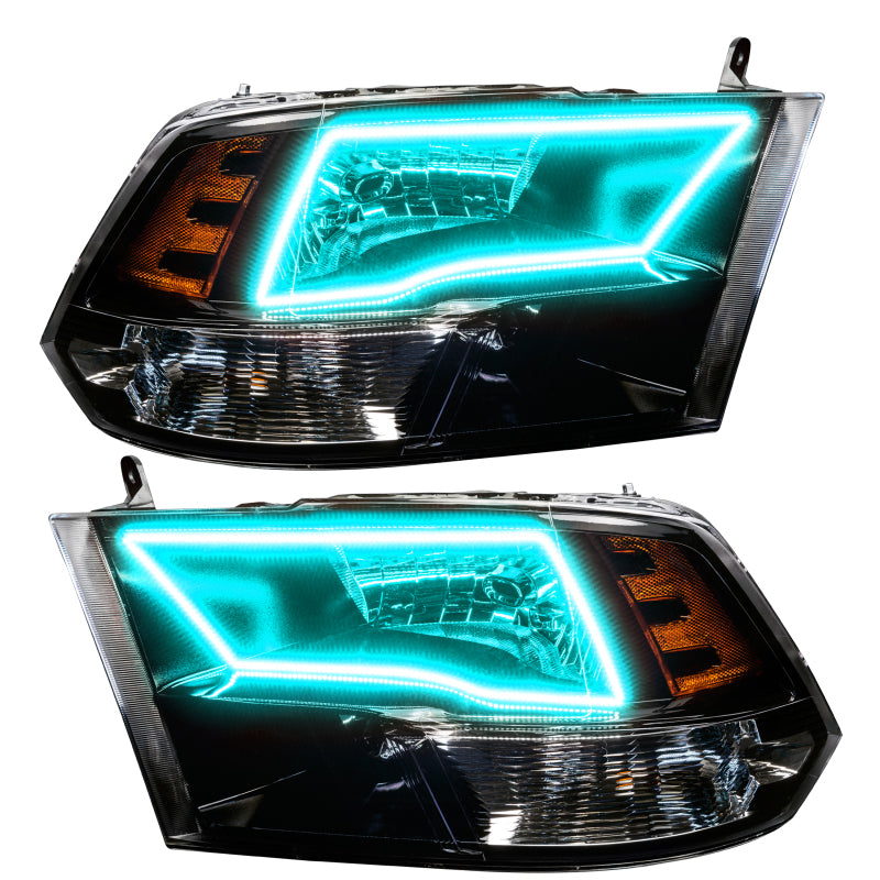Oracle Lighting 09-18 RAM 1500 Sport Halo Headlights - Blk Housing w/2.0 Controller Headlights ORACLE Lighting