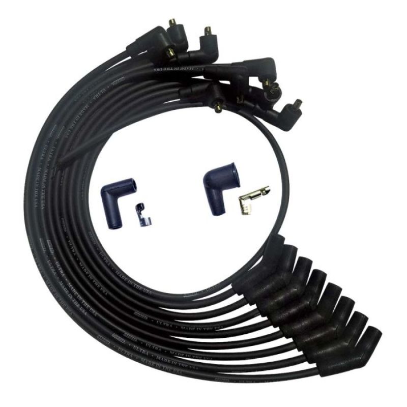 Moroso SB Ford 260289302 135 Deg Plug End Non-HEI Unsleeved Ultra Spark Plug Wire Set - Black Spark Plug Wire Sets Moroso