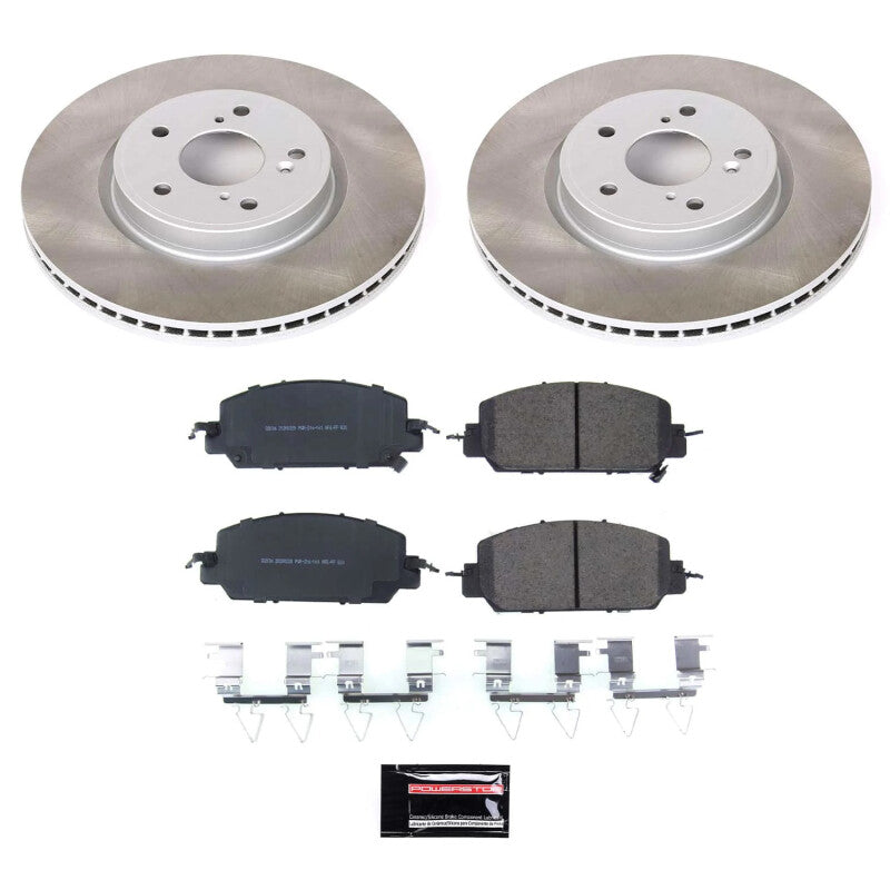 Power Stop 17-23 Honda CR-V Front Semi-Coated Rotor Kit Brake Kits - Performance Blank PowerStop
