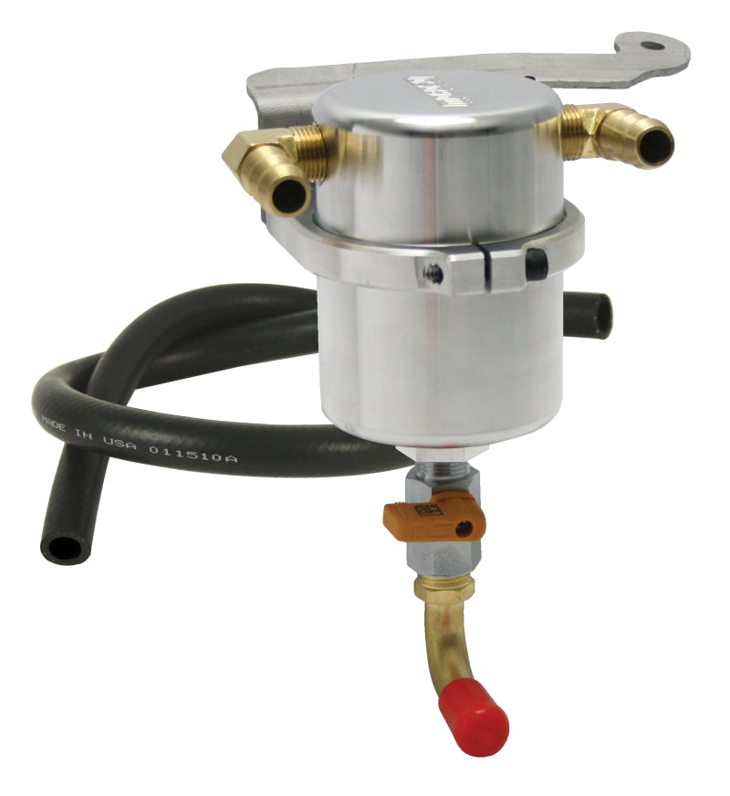 Moroso 11-14 Ford Mustang GT Air/Oil Separator Catch Can - Billet Aluminum Oil Catch Cans Moroso