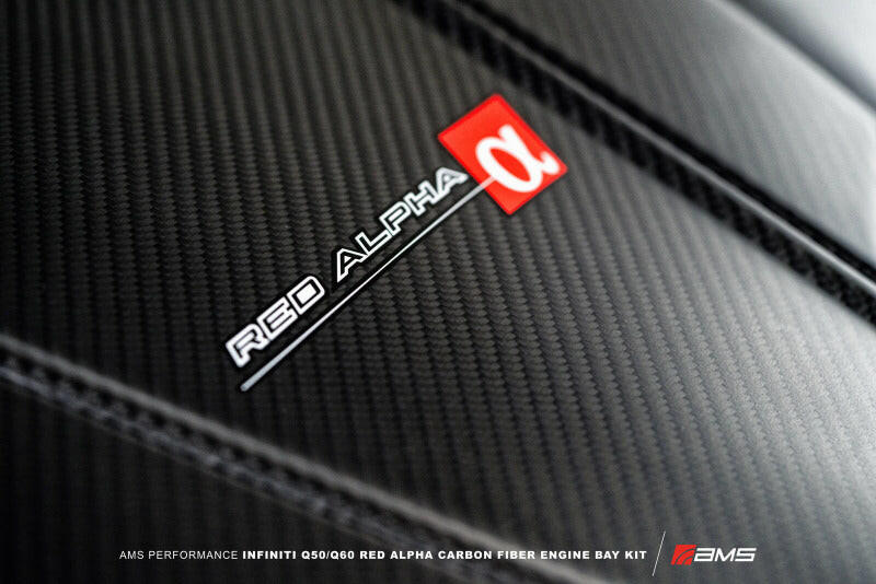AMS Performance Infiniti 17+ Q60 / 16+ Q50 3.0TT Alpha Matte Carbon Engine Cover Engine Covers AMS