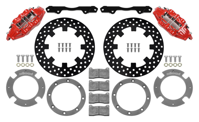 Wilwood 17-21 Can-Am X3RS Red 6-Piston Front Kit 11.25in - Drilled Rotors Brake Kits - Performance Drill Wilwood