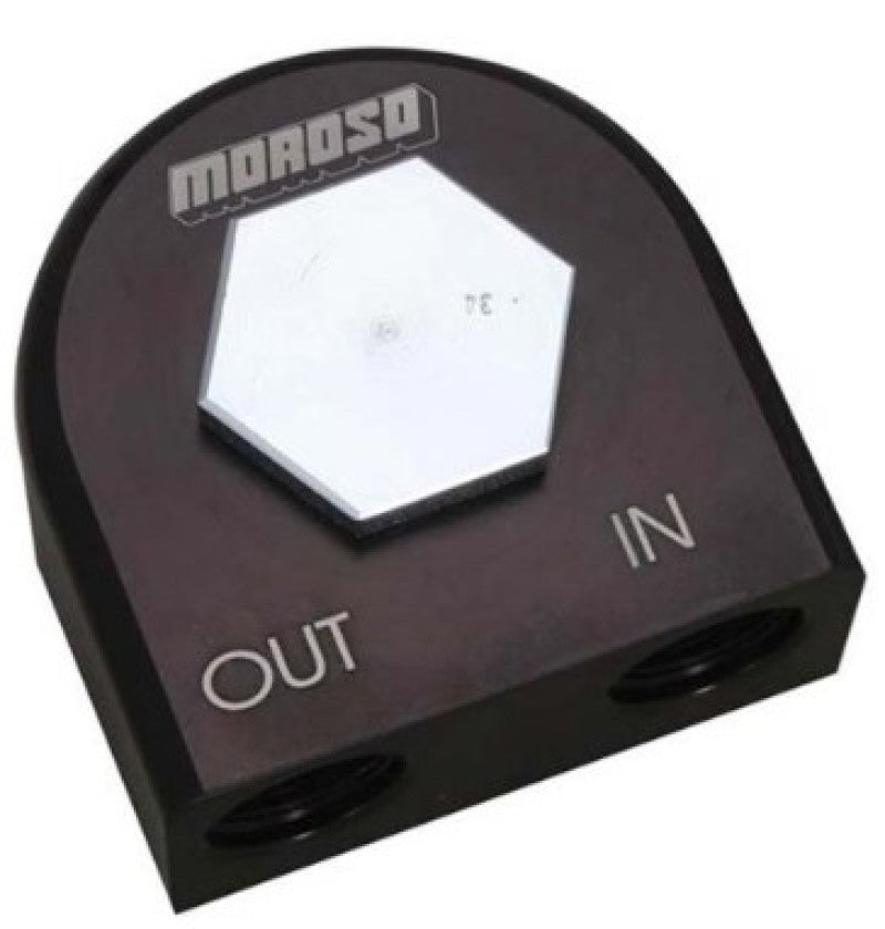 Moroso Universal Remote Oil Filter Adapter - 90 Degree - 20mm-1.5in Thread Fittings Moroso