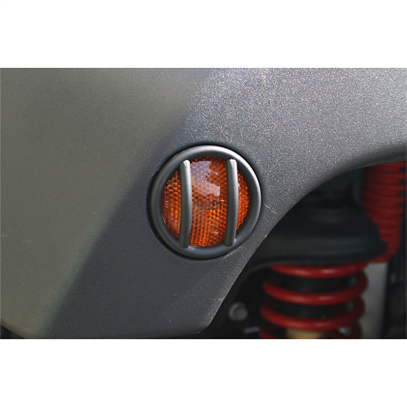 Rugged Ridge 07-18 Jeep Wrangler JK Black Side Marker Light Euro Guards Light Covers and Guards Rugged Ridge