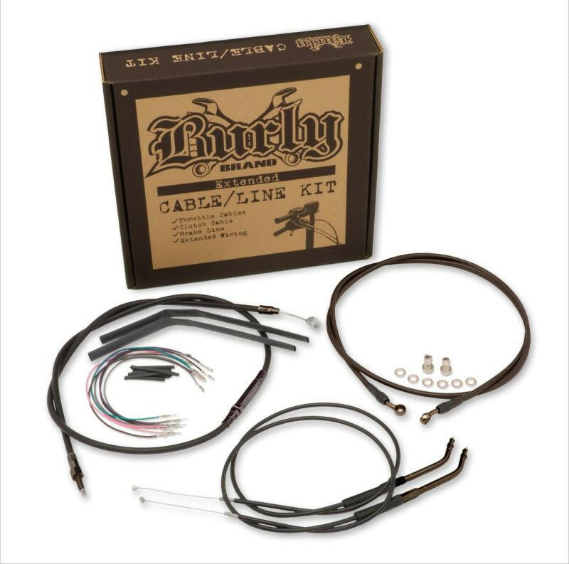 Burly Brand Control Kit 14in Dyna - Black Throttle Cable Burly Brand