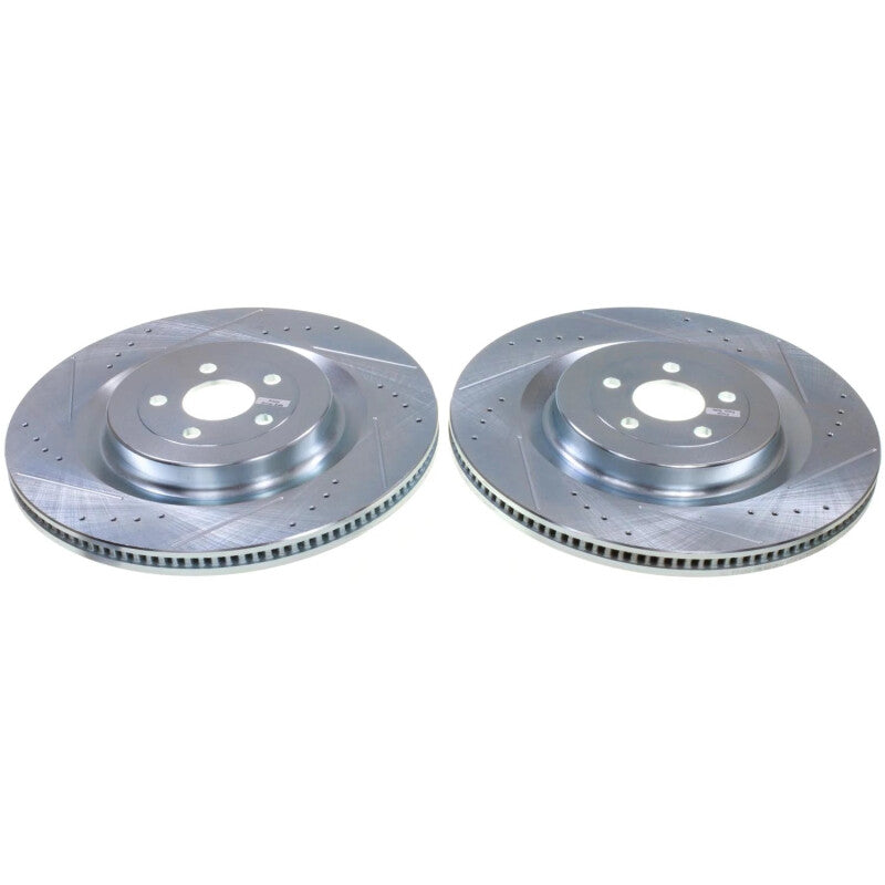 Power Stop 22-23 Ford Mustang Mach-E Front Drilled & Slotted Rotor - Pair Brake Rotors - Slot & Drilled PowerStop