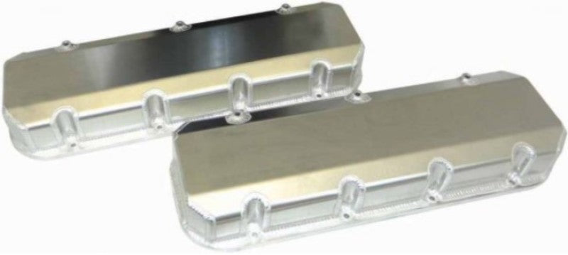Moroso Chevrolet Big Block Valve Cover w/Billet Rail - No Logo - Exhaust Pockets/Intake Tubes - Alum Valve Covers Moroso