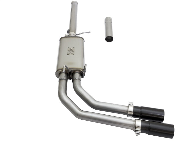 aFe Rebel Series CB 3in Middle Side Exit SS Exht w/ Black Tips 09-16 Chevy Silverado/GMC Sierra 1500 Catback aFe
