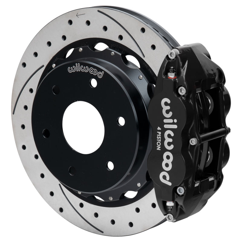Wilwood 03-08 Audi A4 FNSL4R Rear Big Brake Kit 12.88in Drilled & Slotted Rotor - Black Big Brake Kits Wilwood