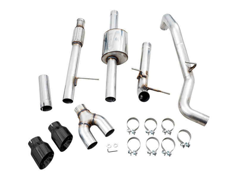 AWE Tuning 4th Gen GM 1500 5.3L 0FG Catback Dual Side Exit (Flat Bumper) - Diamond Tips Catback AWE Tuning