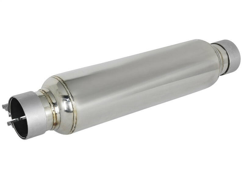 aFe MACH Force-Xp 304 Stainless Steel Resonator 2.5in Inlet/Outlet x 4in Dia x 15in Body x 19in L X Pipes aFe