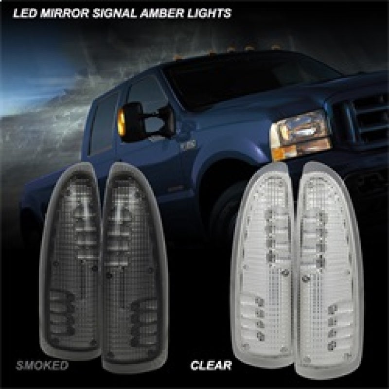 xTune Ford Superduty F250-F650 03-07 Amber LED Mirror Signal Lens - Clear ACC-LED-FDSD99-MR-C Side Mirrors SPYDER