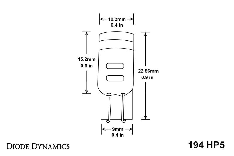 Diode Dynamics 194 LED Bulb HP5 LED - Cool - White Short (Single) Bulbs Diode Dynamics