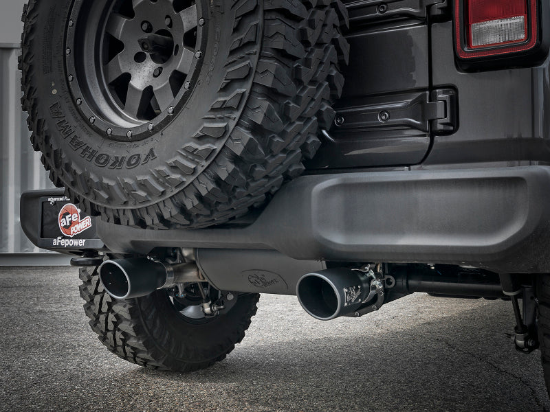 aFe Rebel Series 2.5in 409 SS Cat-Back Exhaust w/ Black Tips 18-19 Jeep Wrangler (JL) V6 3.6L Catback aFe