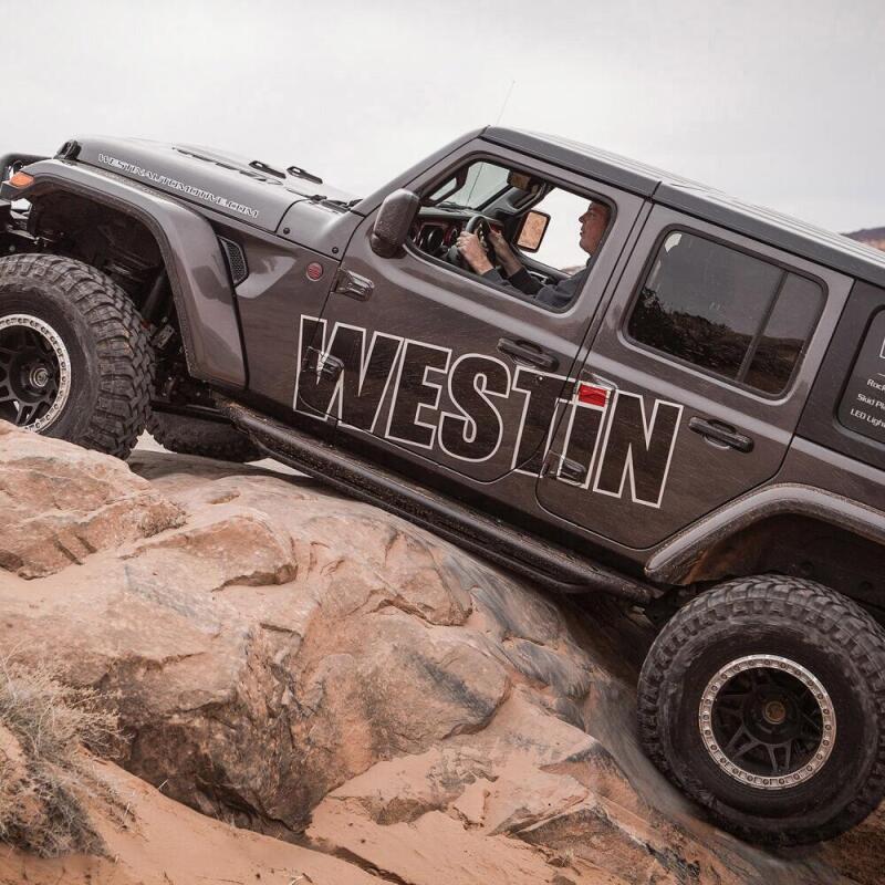 Westin/Snyper 2018+ Jeep Wrangler JL Unlimited 4DR Triple Tube Rock Rail Steps - Textured Black Body Armor & Rock Rails Westin
