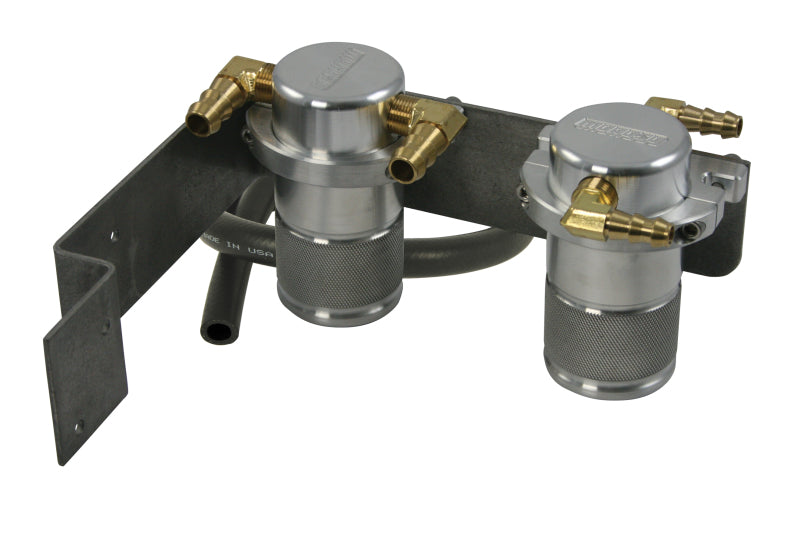 Moroso 08-14 Subaru STi (w/Top Mount Intercooler) Air/Oil Separator Catch Can - Billet Aluminum Oil Catch Cans Moroso