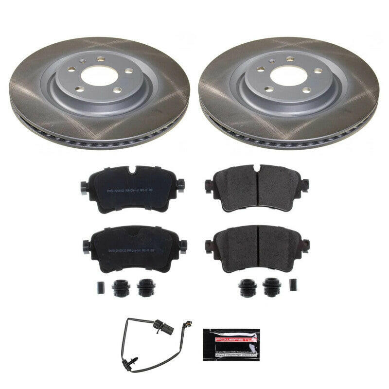 Power Stop 18-20 Audi S5 Sportback Rear Semi-Coated Rotor Kit Brake Kits - Performance Blank PowerStop