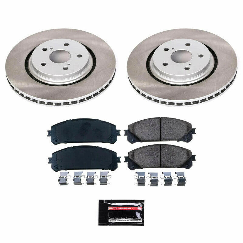 Power Stop 20-23 Toyota Camry Front Semi-Coated Rotor Kit Brake Kits - Performance Blank PowerStop