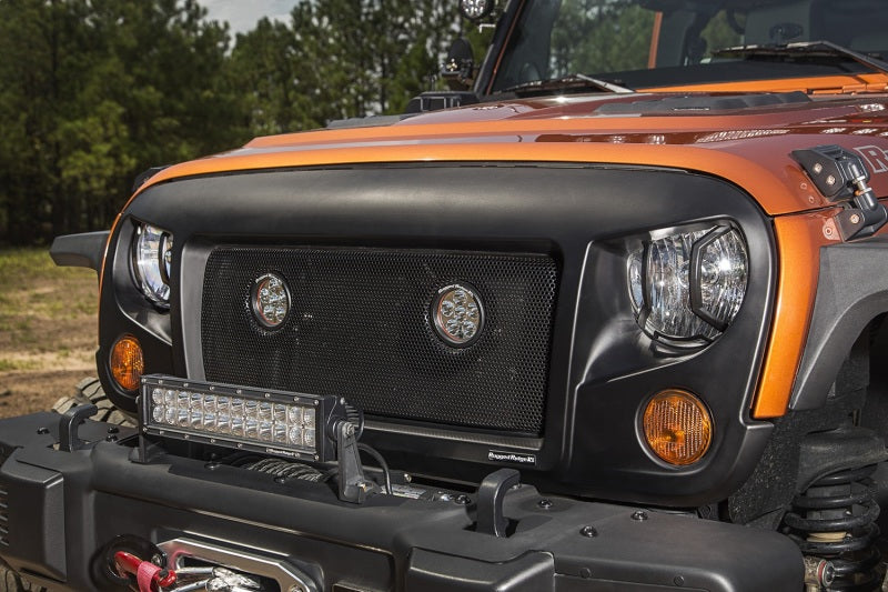 Rugged Ridge 07-18 Jeep Wrangler JK/JKU Textured Black Elite Headlight Euro Guards Light Covers and Guards Rugged Ridge