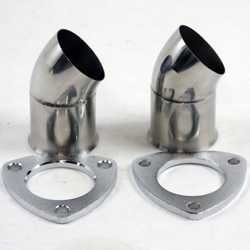 Granatelli 3.0in 304SS Turn Down w/3-Bolt Flange & Gaskets (Pair) Exhaust Adapters Granatelli Motor Sports