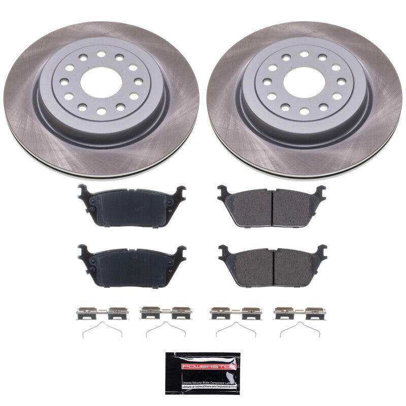 Power Stop 19-23 Ram 1500 Rear Semi-Coated Rotor Kit Brake Kits - Performance Blank PowerStop