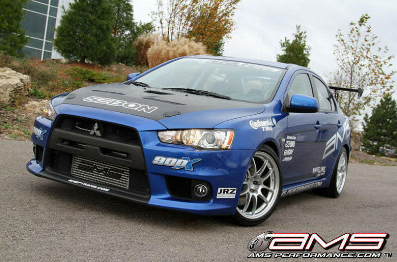 AMS Performance 08-15 Mitsubishi EVO X Front Mount Intercooler w/Modular Cast End Tanks & Logo Intercoolers AMS