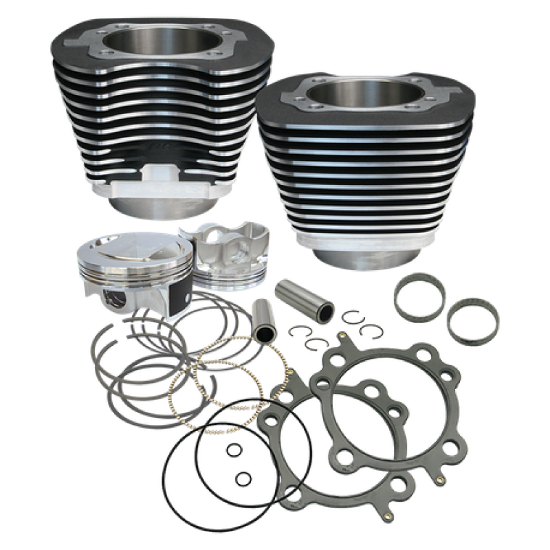S&S Cycle 99-06 BT 97in Big Bore Cylinder Kit - Wrinkle Black Piston Sets - Powersports S&S Cycle