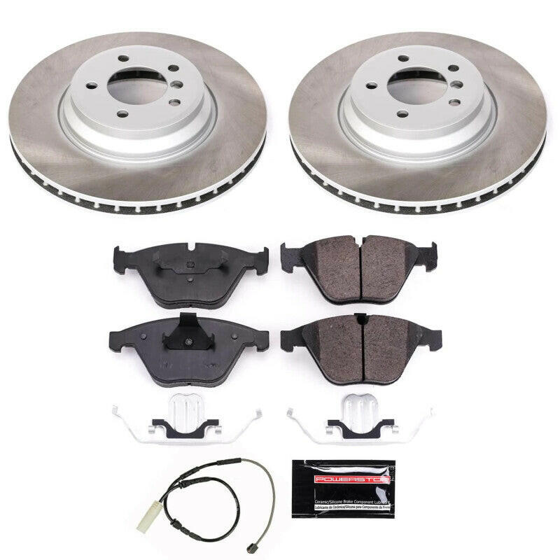 Power Stop 11-13 BMW 335is Front Semi-Coated Rotor Kit Brake Kits - Performance Blank PowerStop