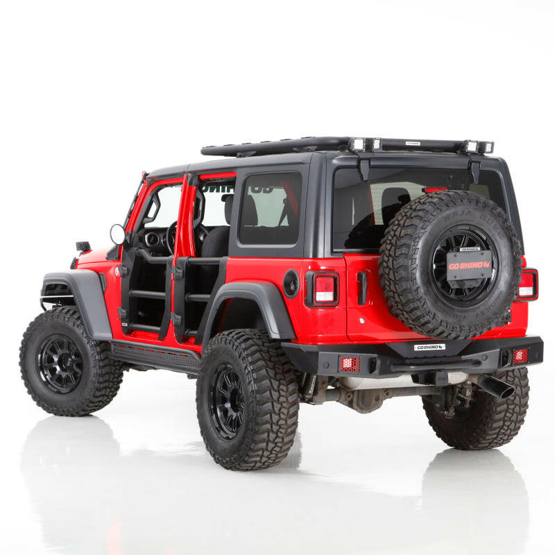 Go Rhino 08-22 Jeep Wrangler JL/JLU Body Mount Spare Tire Carrier - Tex. Blk Tire Carriers Go Rhino