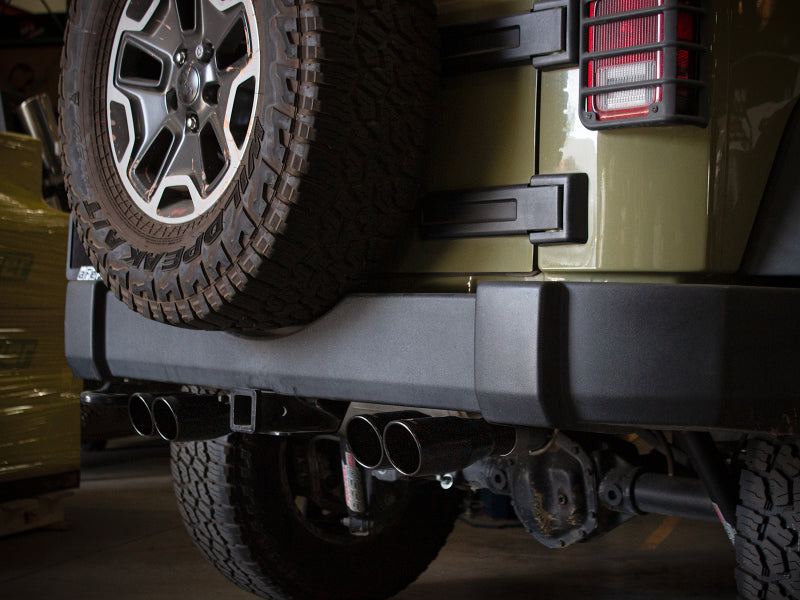 aFe Vulcan Series 2.5in 304SS Cat-Back Exhaust 07-18 Jeep Wrangler (JK) V6-3.6/3.8L w/ Black Tips Catback aFe