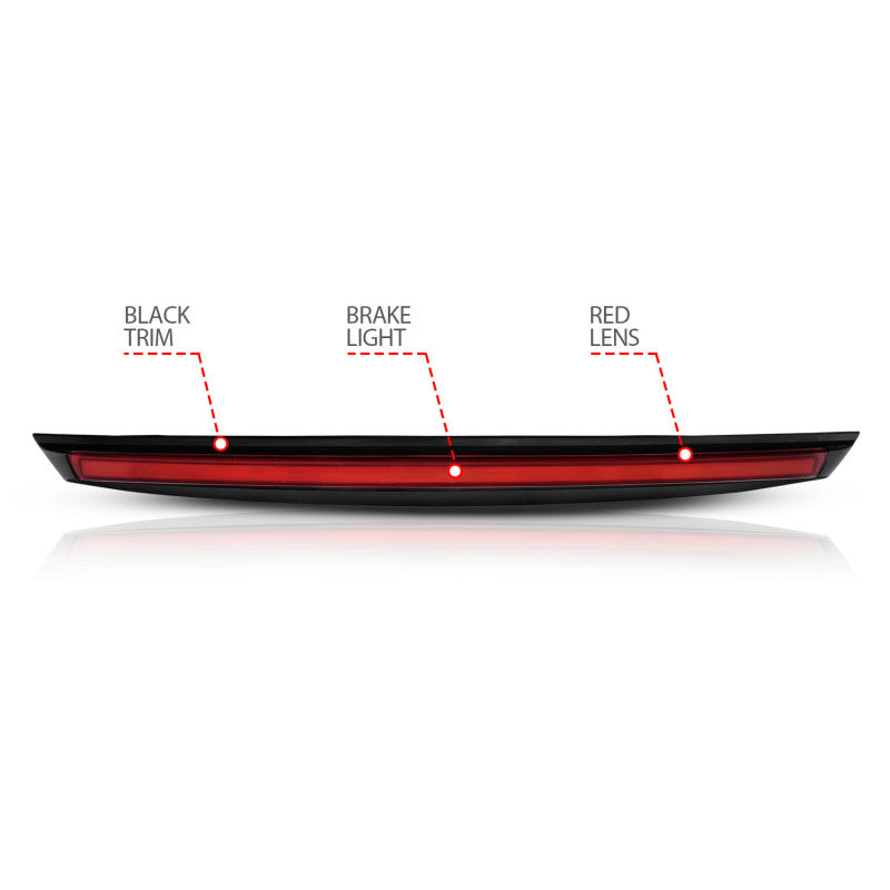 ANZO 2007-2014 Chevrolet Suburban 1500 LED 3rd Brake Light Black Housing Red Lens w/ Spoiler 1pc Lights Corner ANZO
