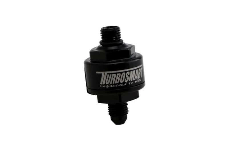 Turbosmart Billet Turbo Oil Feed Filter w/ 44 Micron Pleated Disc AN-4 Male to AN-4 ORB- Black Oil Filter Other Turbosmart