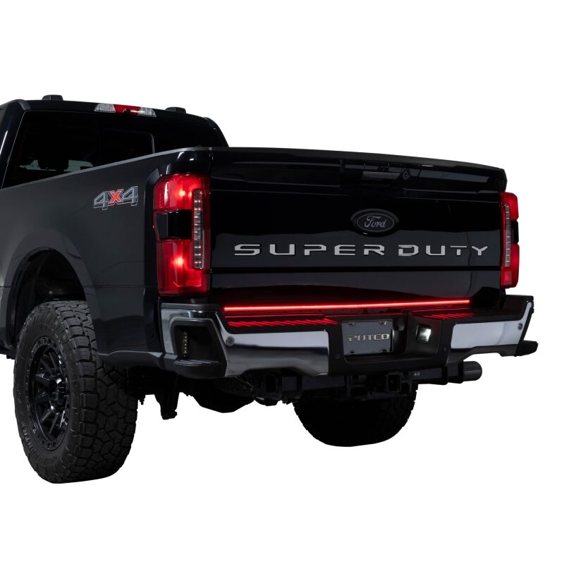 Putco 2024 Ford SuperDuty F-250 60In Direct Fit Red Blade Kit Tailgate Bars w/ LED Taillamps Light Tailgate Bar Putco