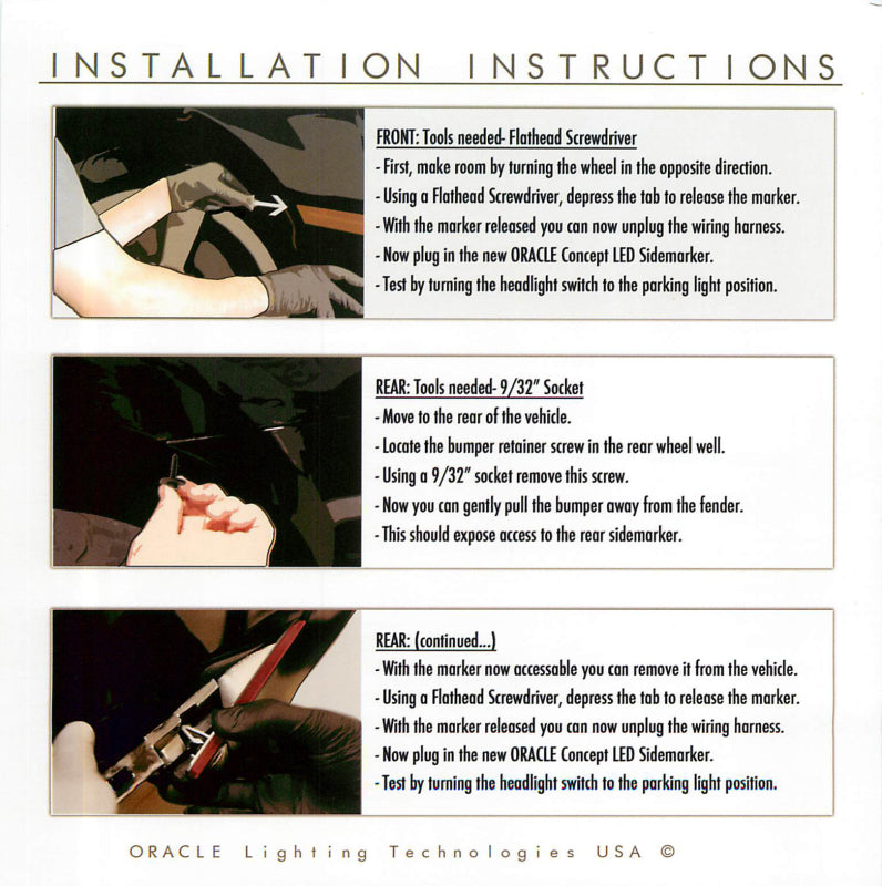 Oracle 10-15 Chevrolet Camaro Concept Sidemarker Set - Tinted - No Paint Light Strip LED ORACLE Lighting