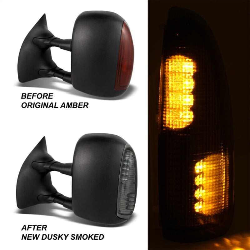 xTune Ford Superduty F250-F650 03-07 Amber LED Mirror Signal Lens - Smoke ACC-LED-FDSD99-MR-SM Side Mirrors SPYDER