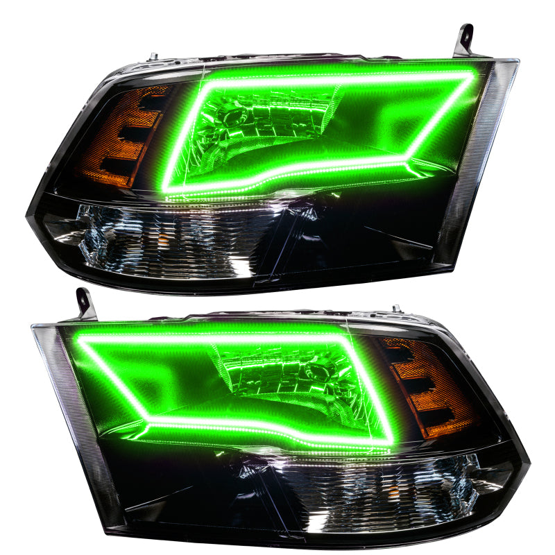 Oracle Lighting 09-18 RAM 1500 Sport Halo Headlights - Blk Housing w/RF Controller Headlights ORACLE Lighting