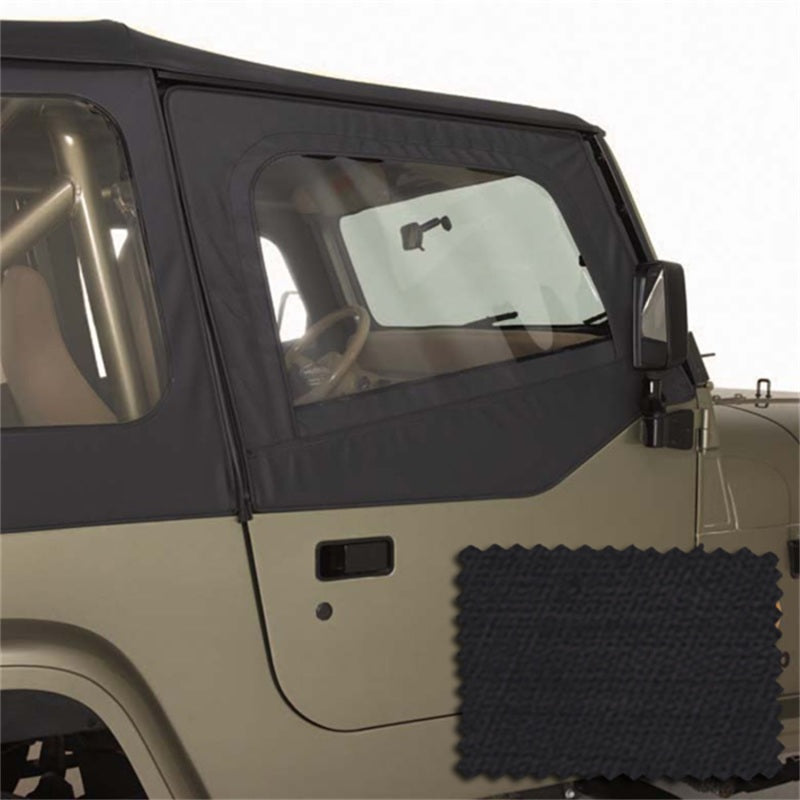 Rugged Ridge Upper Soft Door Kit Black Diamond 88-95 Jeep Wrangler YJ Doors Rugged Ridge