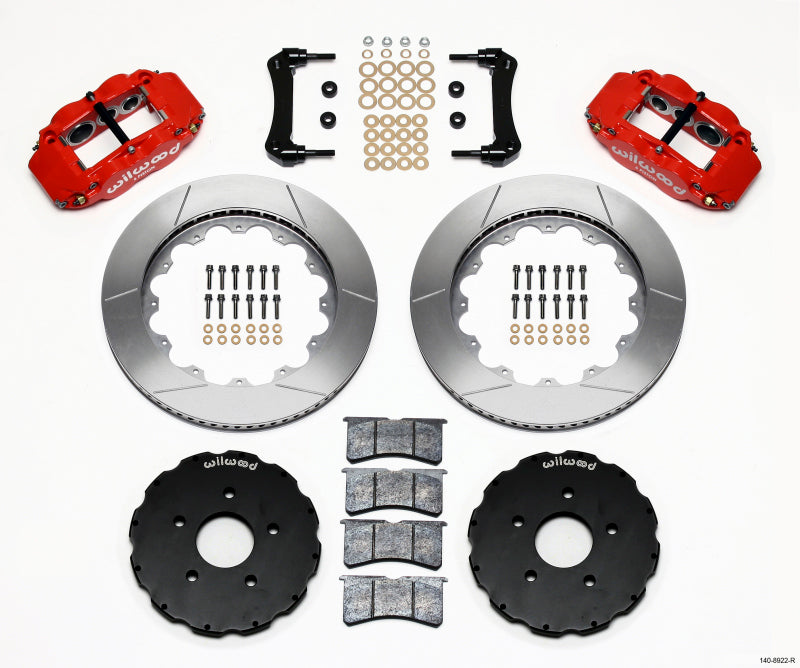 Wilwood Narrow Superlite 6R Front Hat Kit 14.00in Red 2005-up Corvette C6 Big Brake Kits Wilwood
