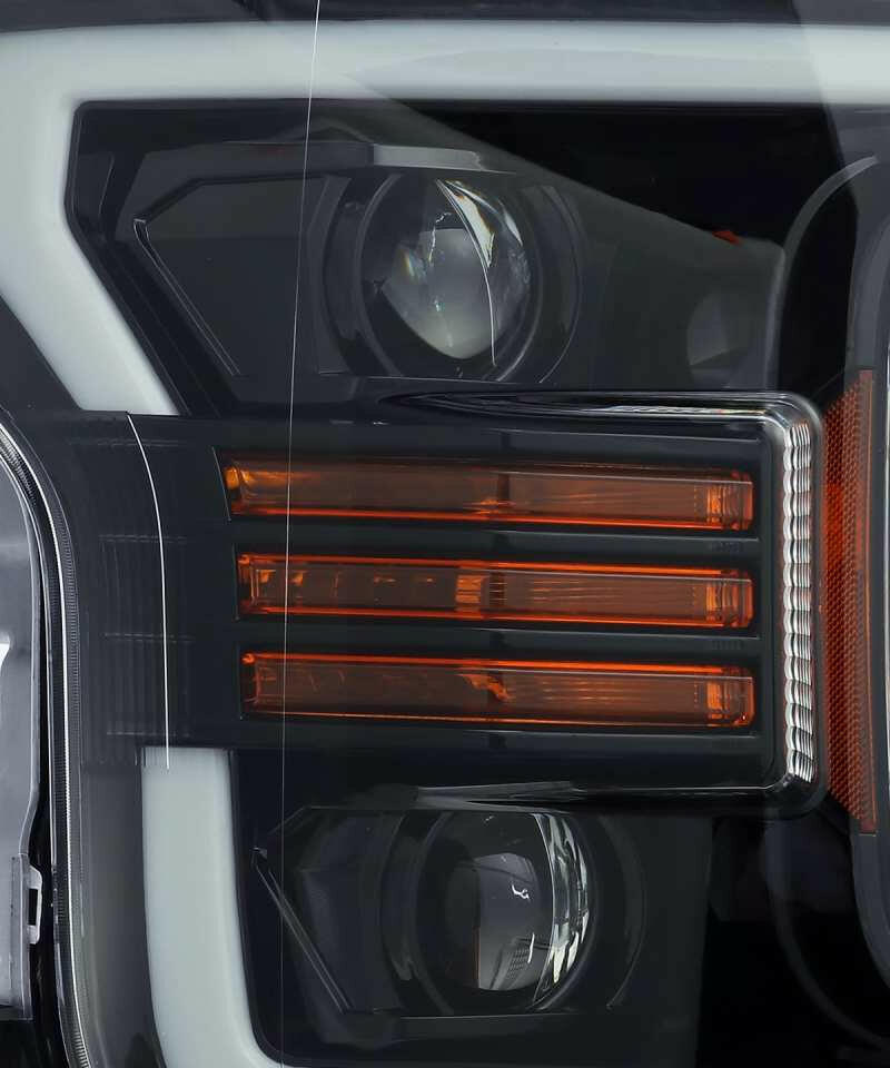 AlphaRex 18-19 Ford F-150 PRO-Series Proj Headlights Plank Style Gloss Blk w/Activ Light/Seq Signal Headlights AlphaRex