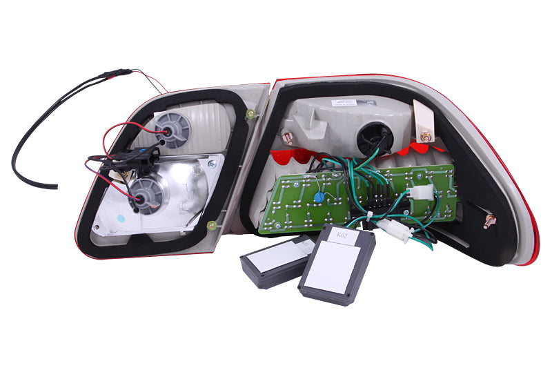 ANZO 1996-2002 Mercedes Benz E Class W210 LED Taillights Red/Clear Tail Lights ANZO