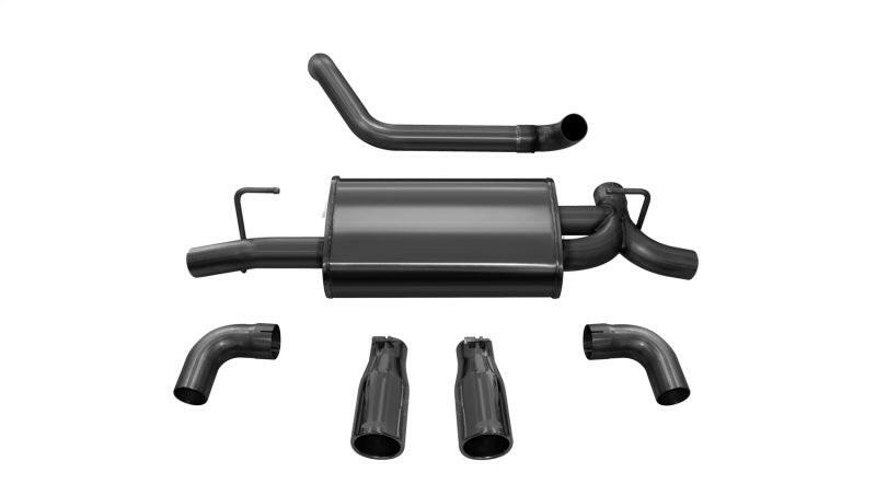 Corsa 2018-2025 Jeep Wrangler JL 2.5in Dual Rear Exit Black Tips Sport Axle-Back Exhaust Axle Back CORSA Performance