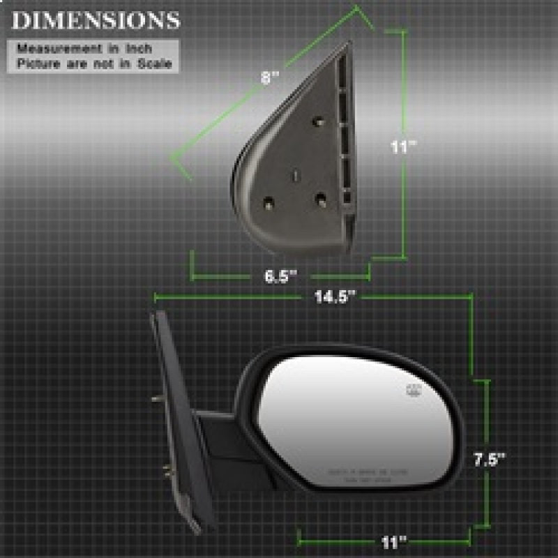 xTune 07-14 Chevy Silverado Heated Mirror - Right MIR-03CS07-PW-R Side Mirrors SPYDER