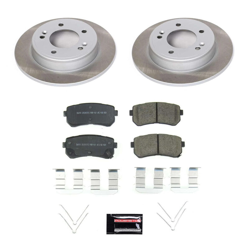 Power Stop 18-22 Hyundai Kona Rear Semi-Coated Rotor Kit Brake Kits - Performance Blank PowerStop